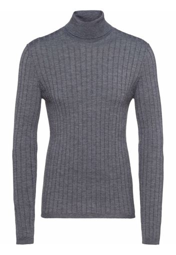 Prada Gerippter Rollkragenpullover - Grau