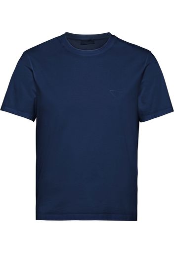 Prada T-Shirt mit Logo-Stickerei - Blau