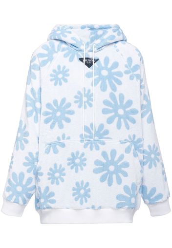 Prada Hoodie mit Blumenmuster - Blau