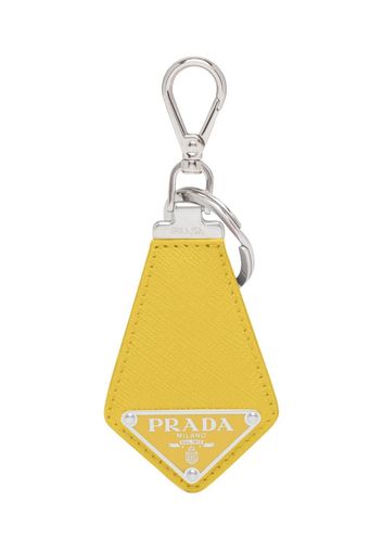 Prada Schlüsselanhänger mit Logo-Schild - Gelb