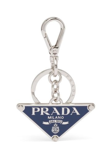 Prada triangle-logo keyring - Silber