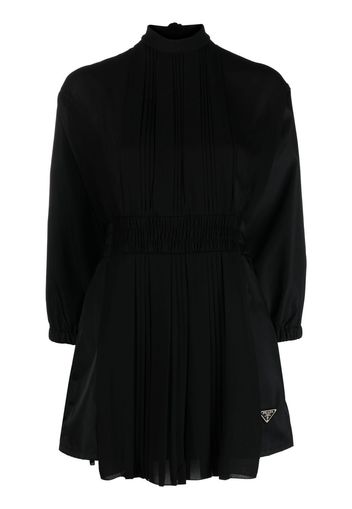 Prada pleated high-neck playsuit - Schwarz