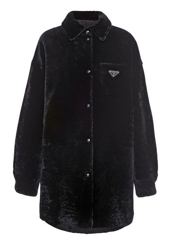 Prada Triangle-logo reversible coat - Schwarz