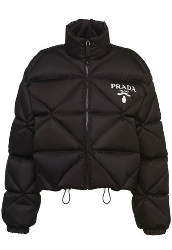 Prada Re-Nylon gabardine cropped puffer jacket - Schwarz