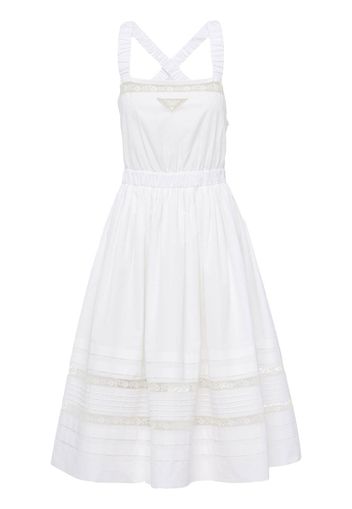 Prada lace-panel flared dress - Weiß