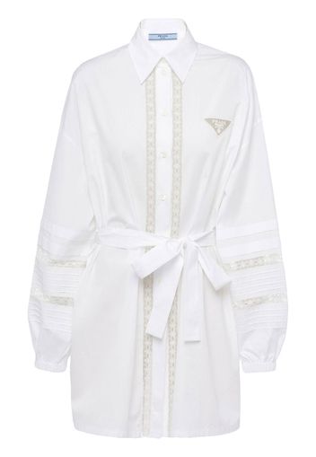 Prada triangle-logo shirtdress - Weiß