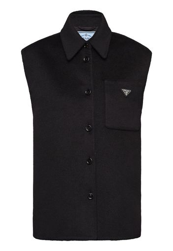 Prada triangle logo gilet - Schwarz