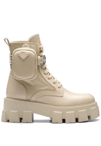 Prada Monolith combat boots - Nude