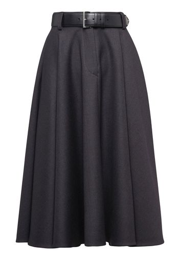 Prada high-waisted belted wool skirt - Grau