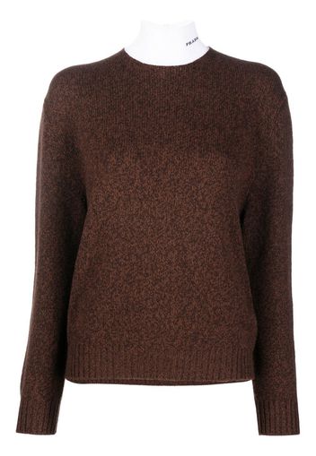 Prada layered high-neck jumper - Braun