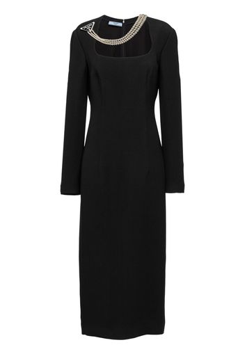 Prada necklace-embellished Cady dress - Schwarz