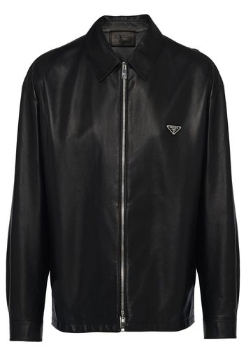 Prada Jacke mit Logo-Schild - Schwarz