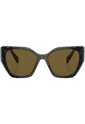 Prada marble-print cat-eye sunglasses - Schwarz