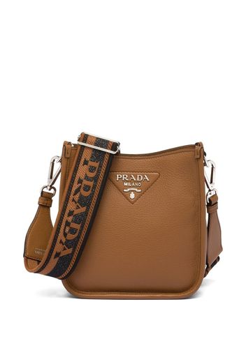 Prada mini logo-plaque shoulder bag - Braun