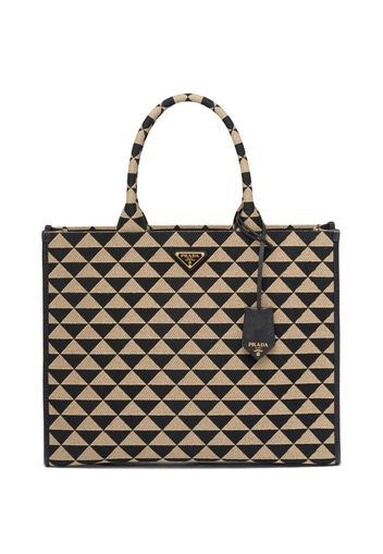 Prada large Symbole jacquard tote bag - Schwarz