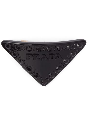 Prada triangle-logo hair clip - Schwarz