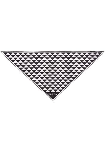 Prada geometric-print silk scarf - Schwarz