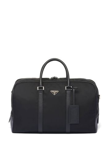 Prada Reisetasche mit Logo-Patch - Schwarz