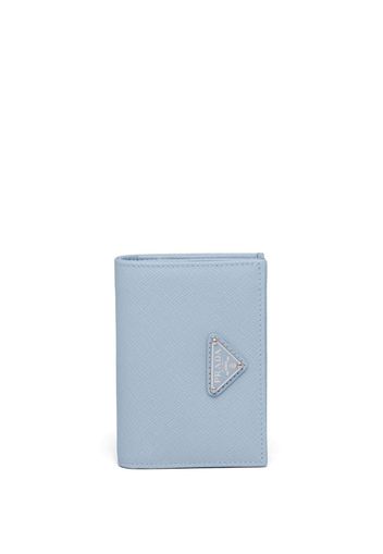 Prada logo-plaque small wallet - Blau