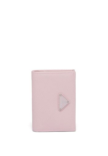 Prada logo-plaque leather wallet - Rosa