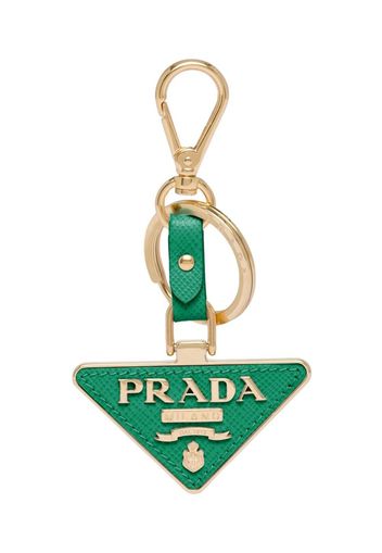 Prada Schlüsselanhänger mit Logo-Schild - Grün