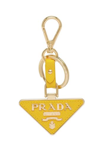 Prada leather logo-charm key ring - Gelb