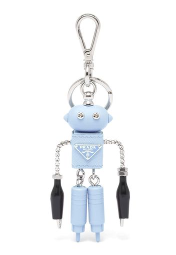 Prada Saffiano leather robot keychain - Blau