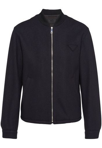 Prada triangle-logo zip-up jacket - Schwarz