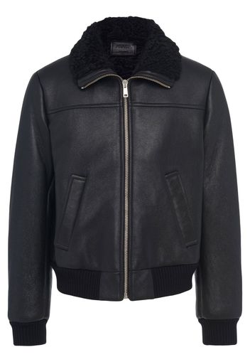 Prada shearling zip-up bomber jacket - Schwarz