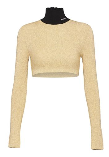 Prada lamé funnel-neck jumper - Gold