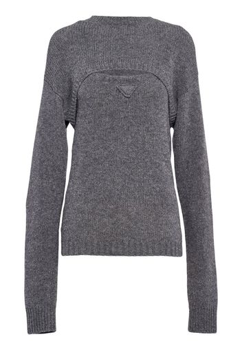 Prada Pullover mit Cut-Out - Grau