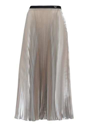 Prada technical voile pleated skirt - Silber