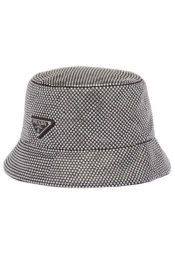 Prada crystal-embellished satin bucket hat - Schwarz