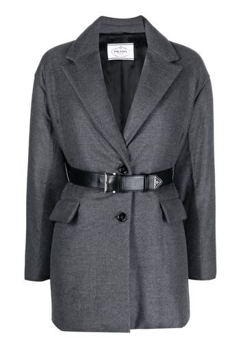 Prada Einreihiger Blazer mit Gürtel - Grau