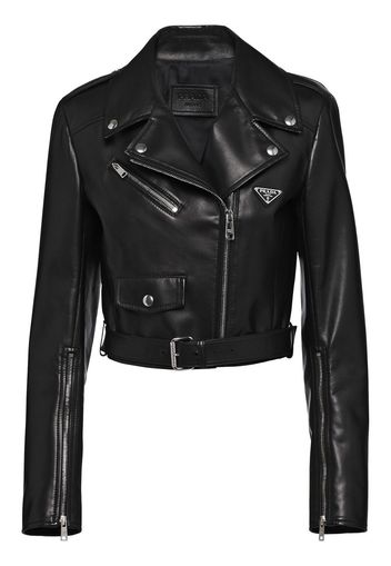 Prada Bikerjacke aus Nappaleder - Schwarz