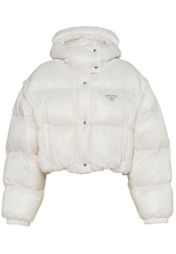 Prada Re-Nylon detachable-sleeve padded jacket - Weiß