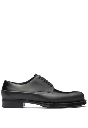 Prada brushed square-toe Derby shoes - Schwarz