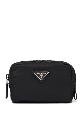 Prada triangle-logo make-up bag - Schwarz