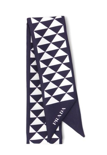 Prada silk printed twill scarf - Blau