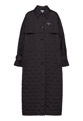 Prada diamond-quilted trench-coat - Schwarz