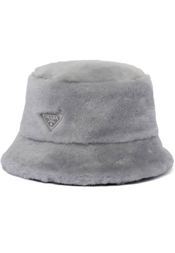 Prada shearling bucket hat - Grau