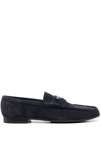 Prada Loafer mit Logo-Schild - Blau