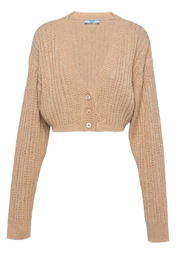 Prada cashmere rhinestones-embellished cardigan - Nude