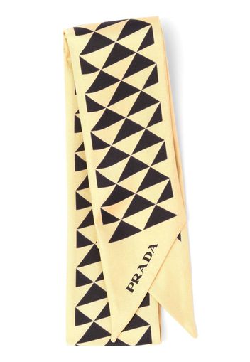 Prada triangle-print twill scarf - Nude