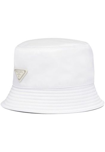 Prada triangle-logo bucket hat - Weiß