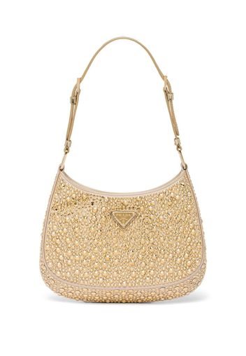 Prada Cleo crystal-embellished shoulder bag - Gold