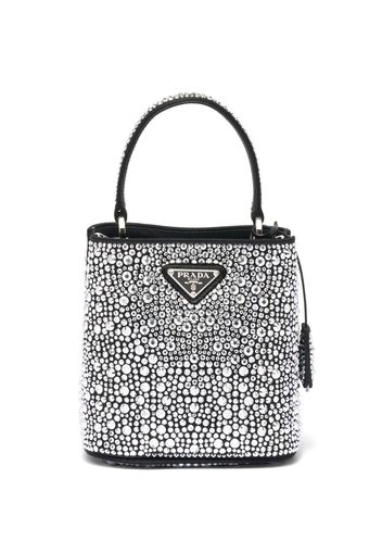 Prada small Panier crystal-embellished tote bag - Schwarz