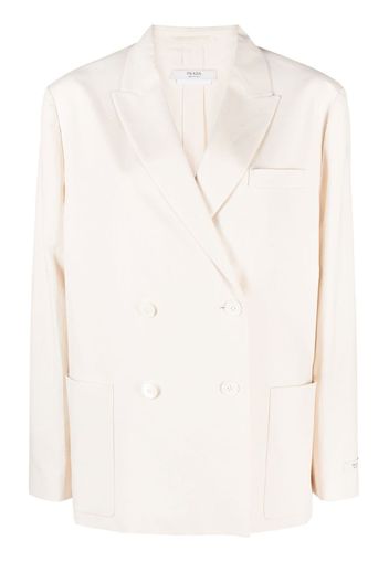 Prada double-breasted button blazer - Nude