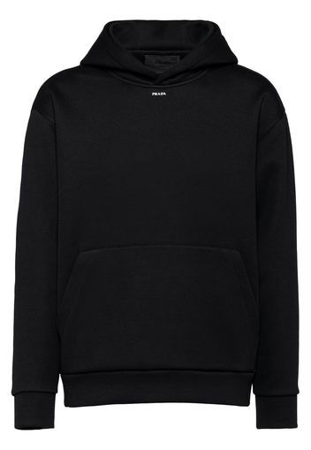 Prada logo-print cotton hoodie - Schwarz