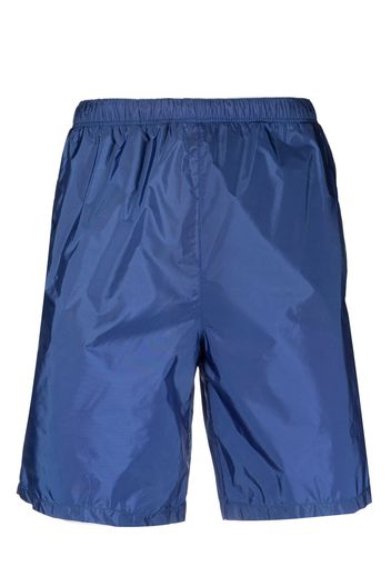 Prada Badeshorts mit Logo-Schild - Blau